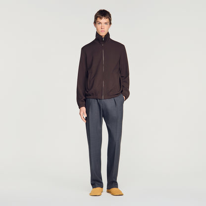 Wool Tracksuit Wool zip-up jacket Chocolate