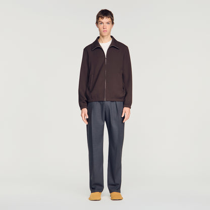 Wool Tracksuit Wool zip-up jacket Chocolate