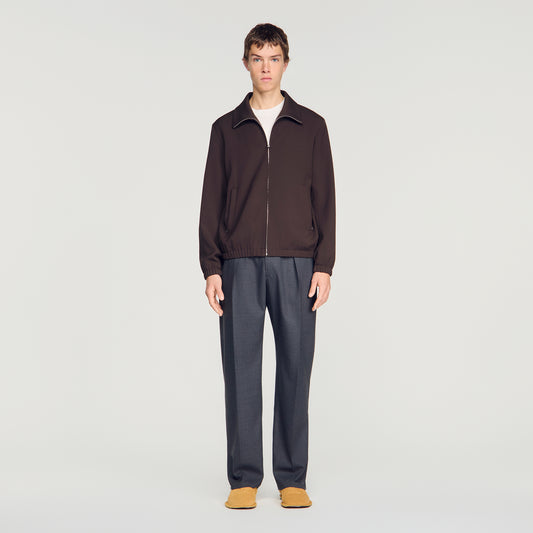 Wool Tracksuit Wool zip-up jacket Chocolate