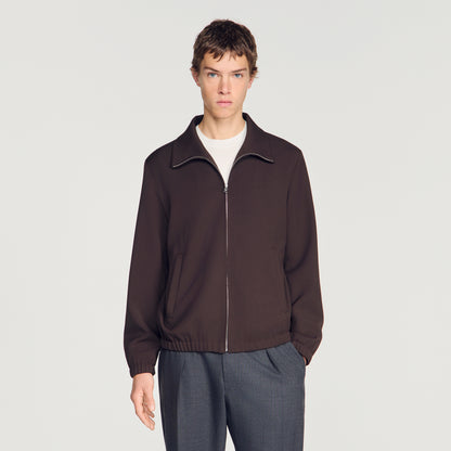 Wool Tracksuit Wool zip-up jacket Chocolate