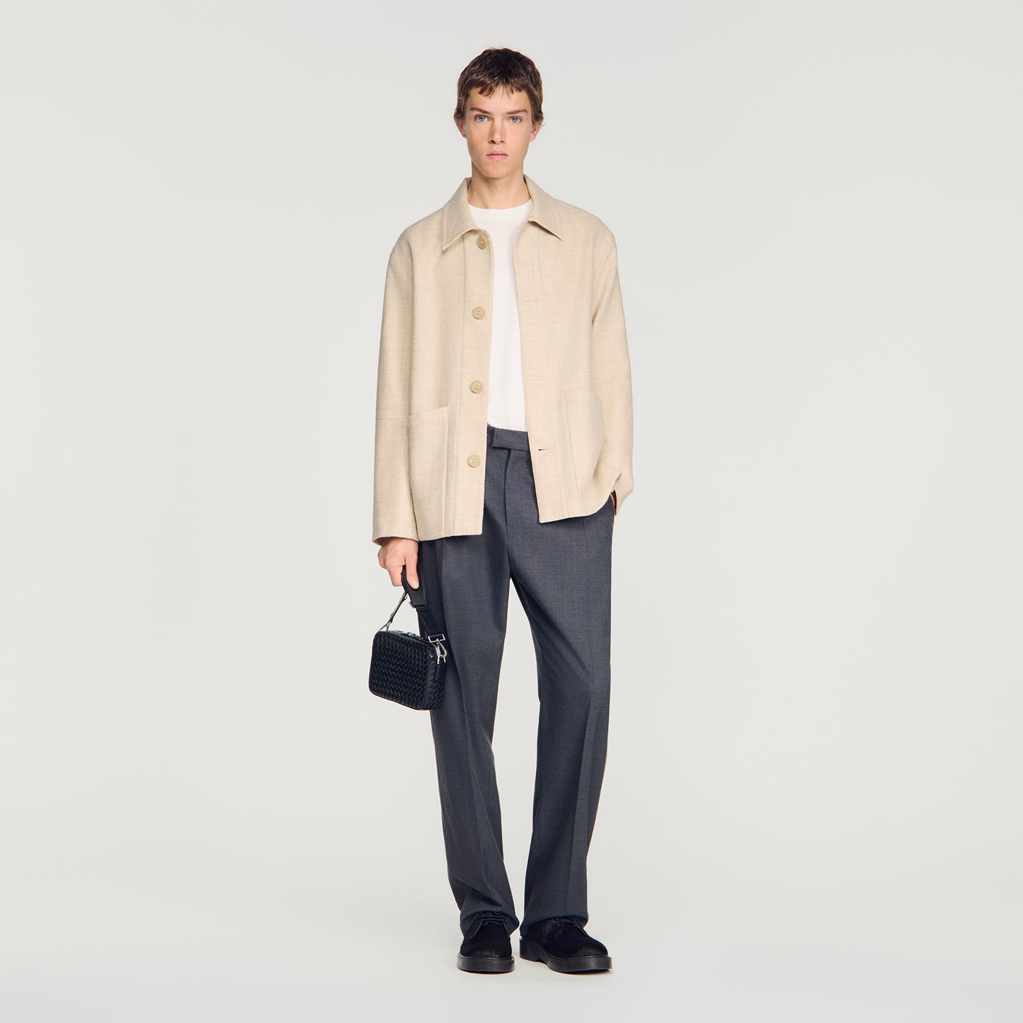 Henry Wool Worker  Worker Jacket Ecru Chine