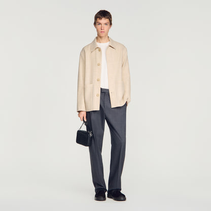 Henry Wool Worker  Worker Jacket Ecru Chine