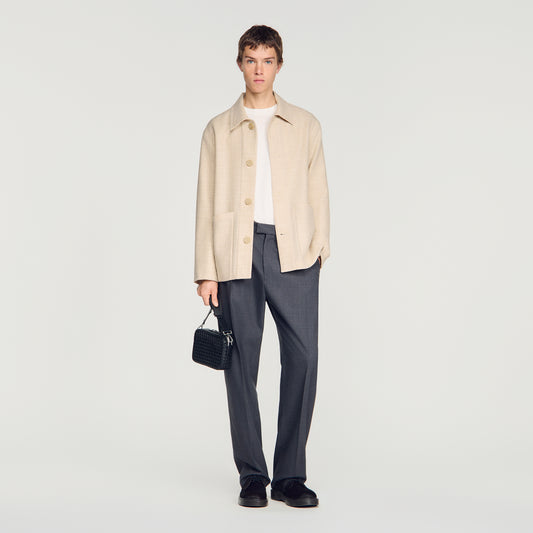Henry Wool Worker  Worker Jacket Ecru Chine