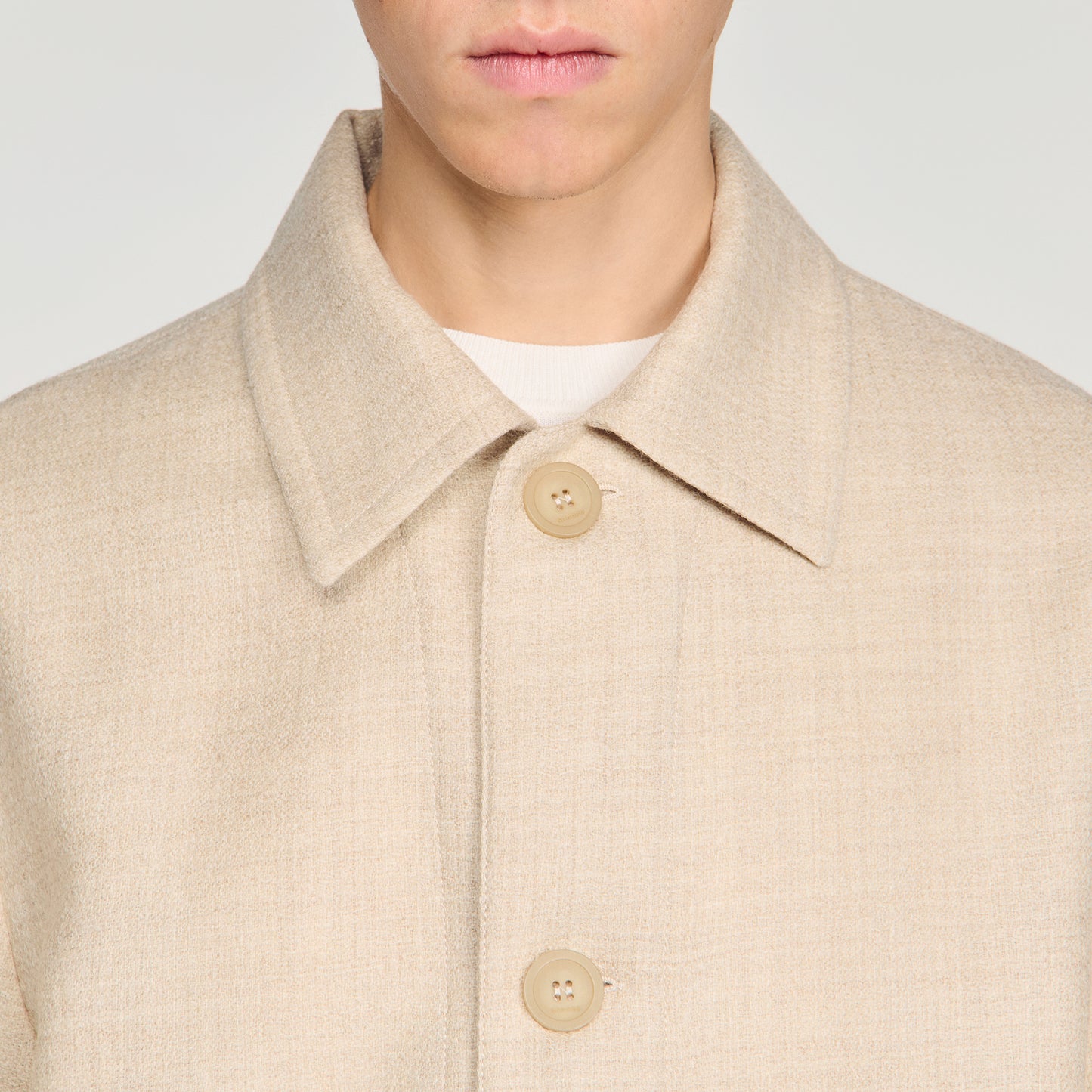 Henry Wool Worker  Worker Jacket Ecru Chine