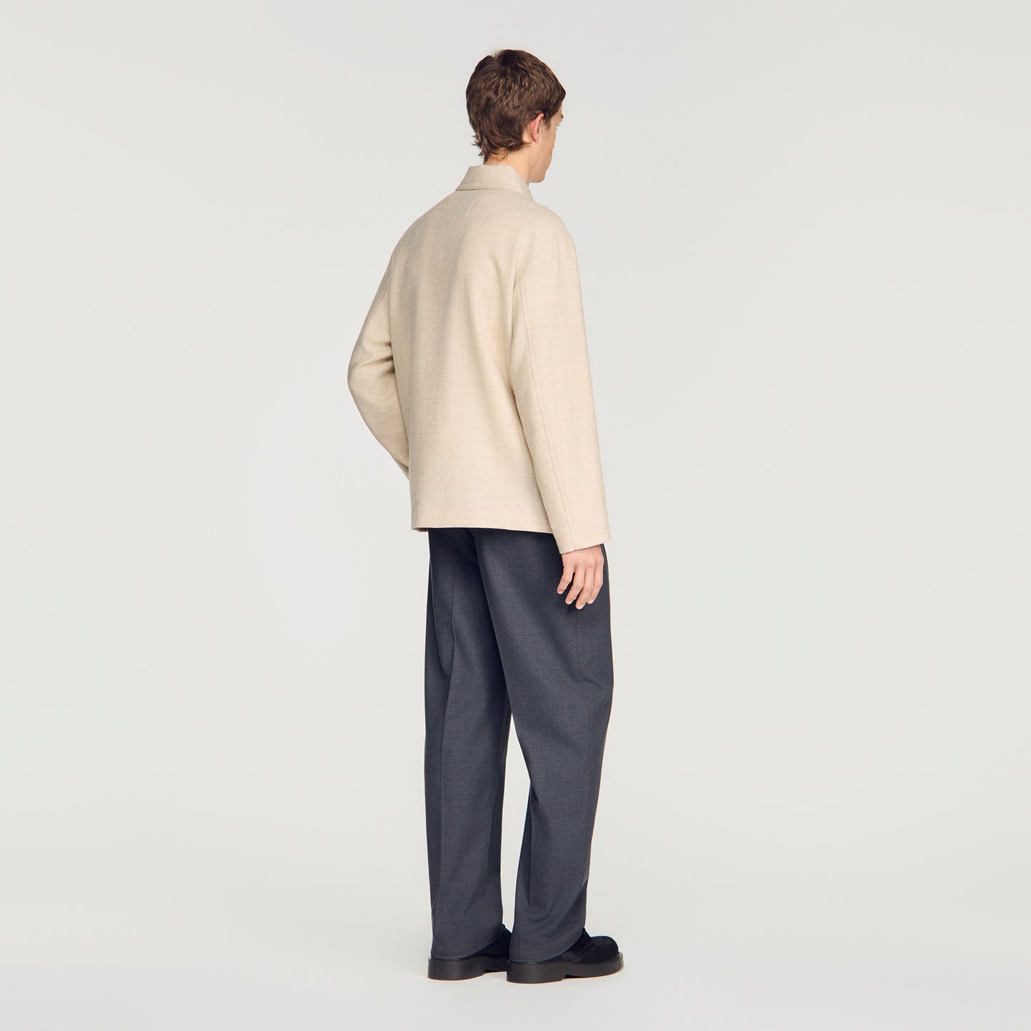 Henry Wool Worker  Worker Jacket Ecru Chine