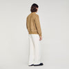 Monaco Suede Capuccino Zip-Up Split Leather Jacket Cappucino