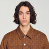 Trucker Padded Cross Square Cross denim jacket Tobacco Brown