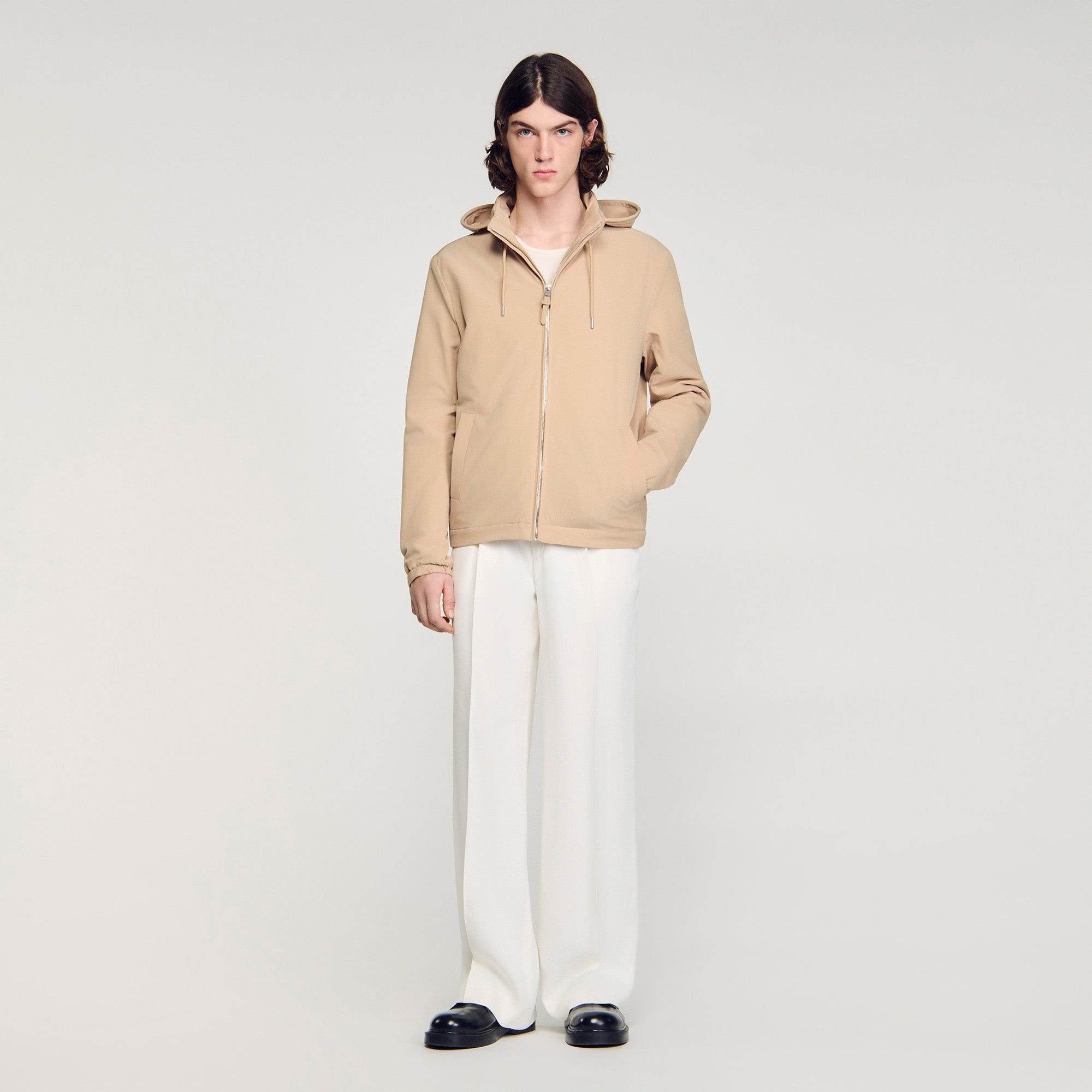 Orion Hooded Zip-Up Jacket Sand