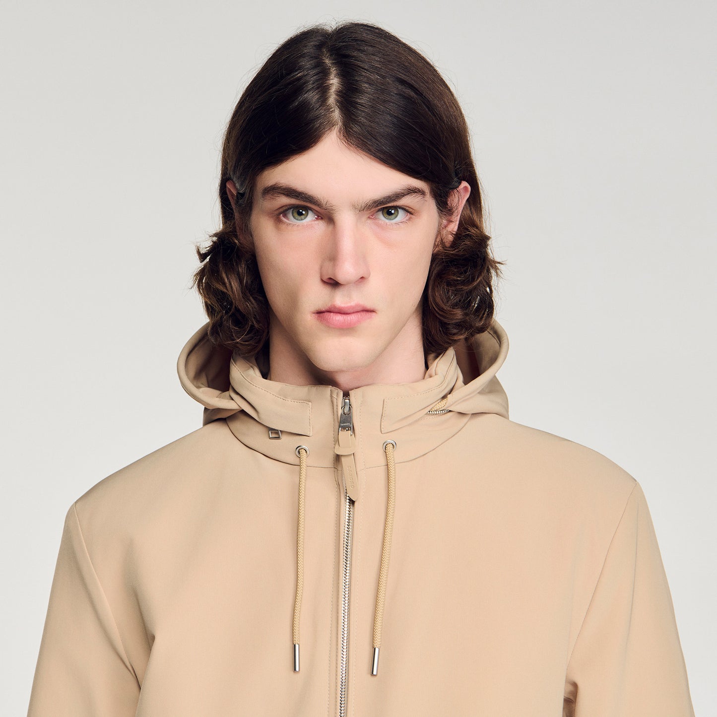Orion Hooded Zip-Up Jacket Sand