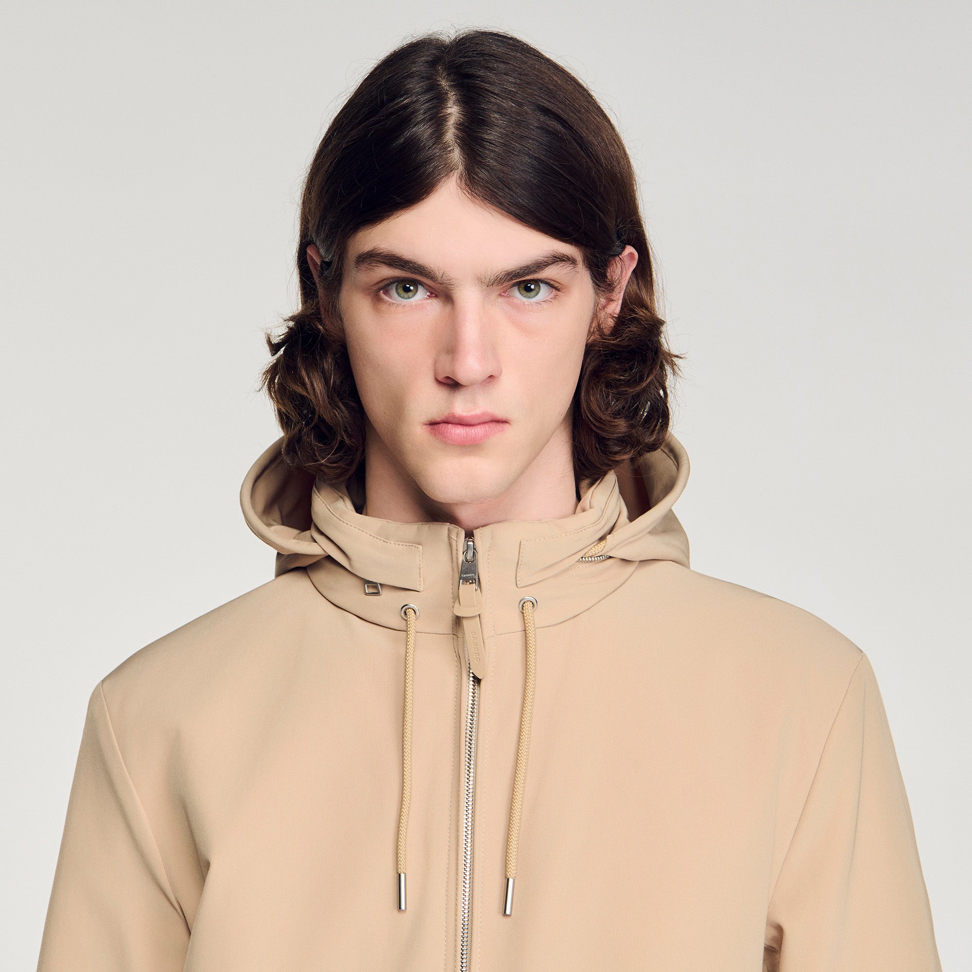 Orion Hooded Zip-Up Jacket Sand