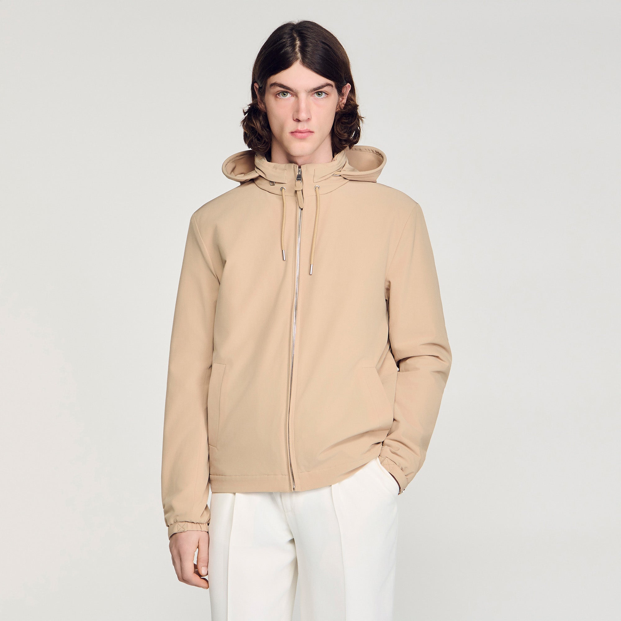 Orion Hooded Zip-Up Jacket Sand