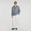 Wool Twill Worker Marl-effect worker jacket Marine / Blanc