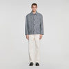 Wool Twill Worker Marl-effect worker jacket Marine / Blanc