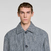 Wool Twill Worker Marl-effect worker jacket Marine / Blanc