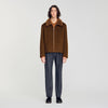 Minimal Aviator Wool zip-up jacket Camel
