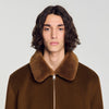 Minimal Aviator Wool zip-up jacket Camel