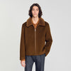 Minimal Aviator Wool zip-up jacket Camel