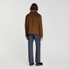 Minimal Aviator Wool zip-up jacket Camel