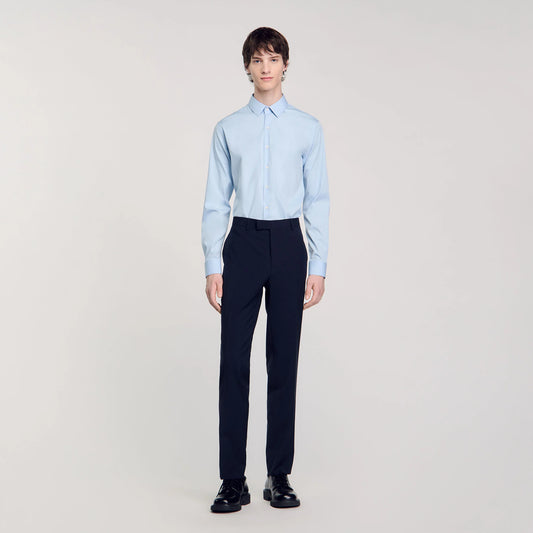 Seamless Stretch Fitted Stretch Cotton Shirt - Sky Blue Sky Blue