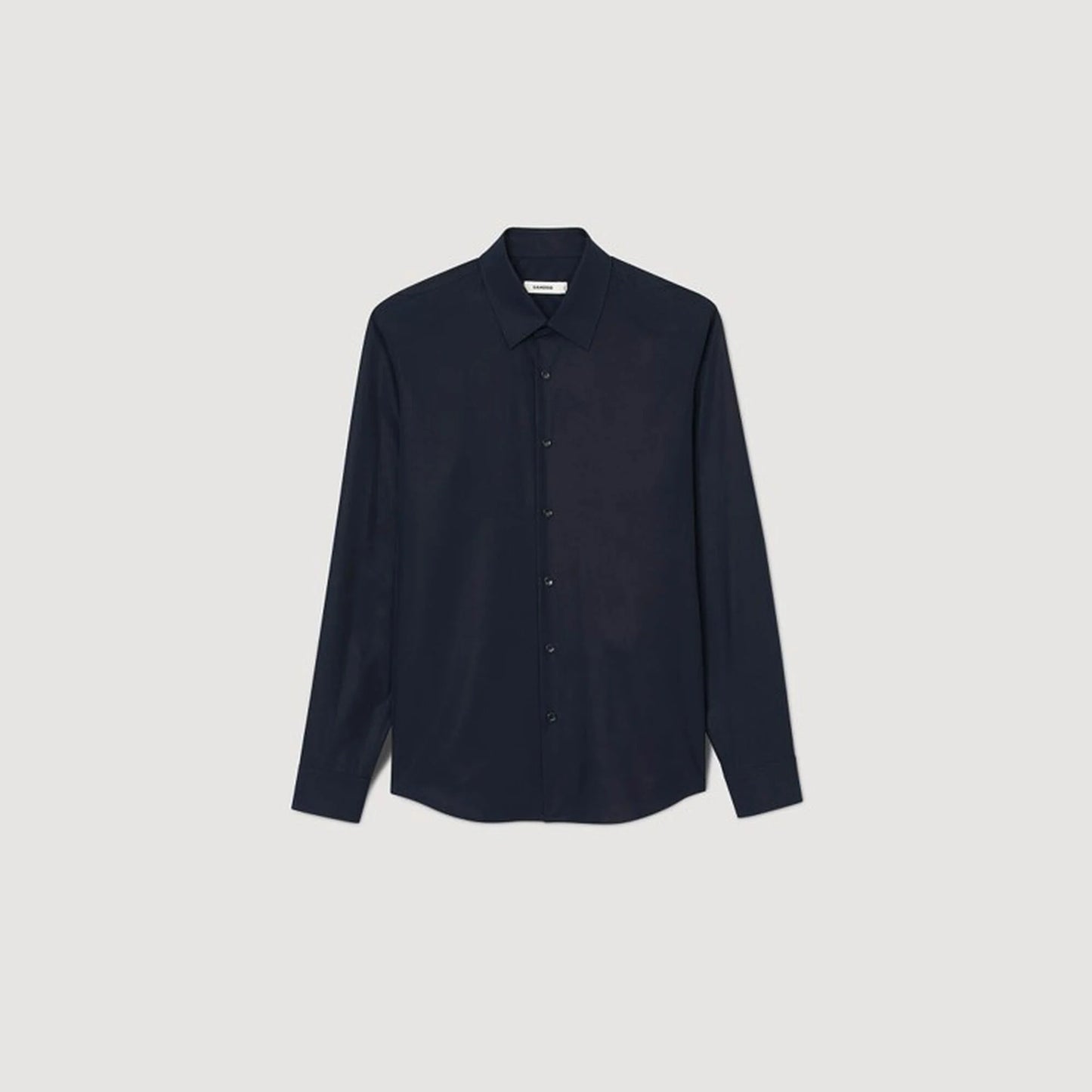 Seamless Stretch Fitted Stretch Cotton Shirt - Navy Blue Navy Blue
