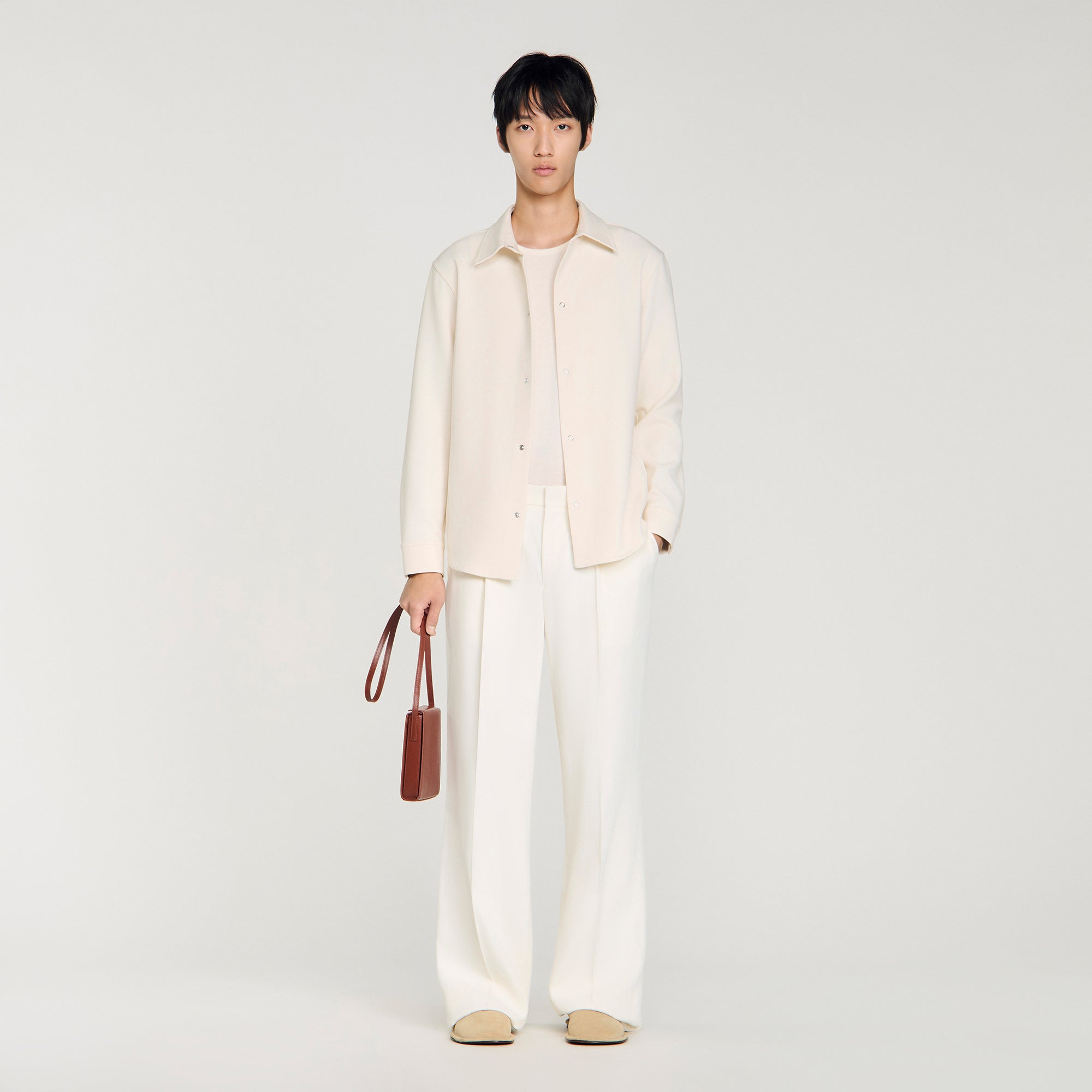 Joker Minimal Long-Sleeved Jersey Shirt Ecru