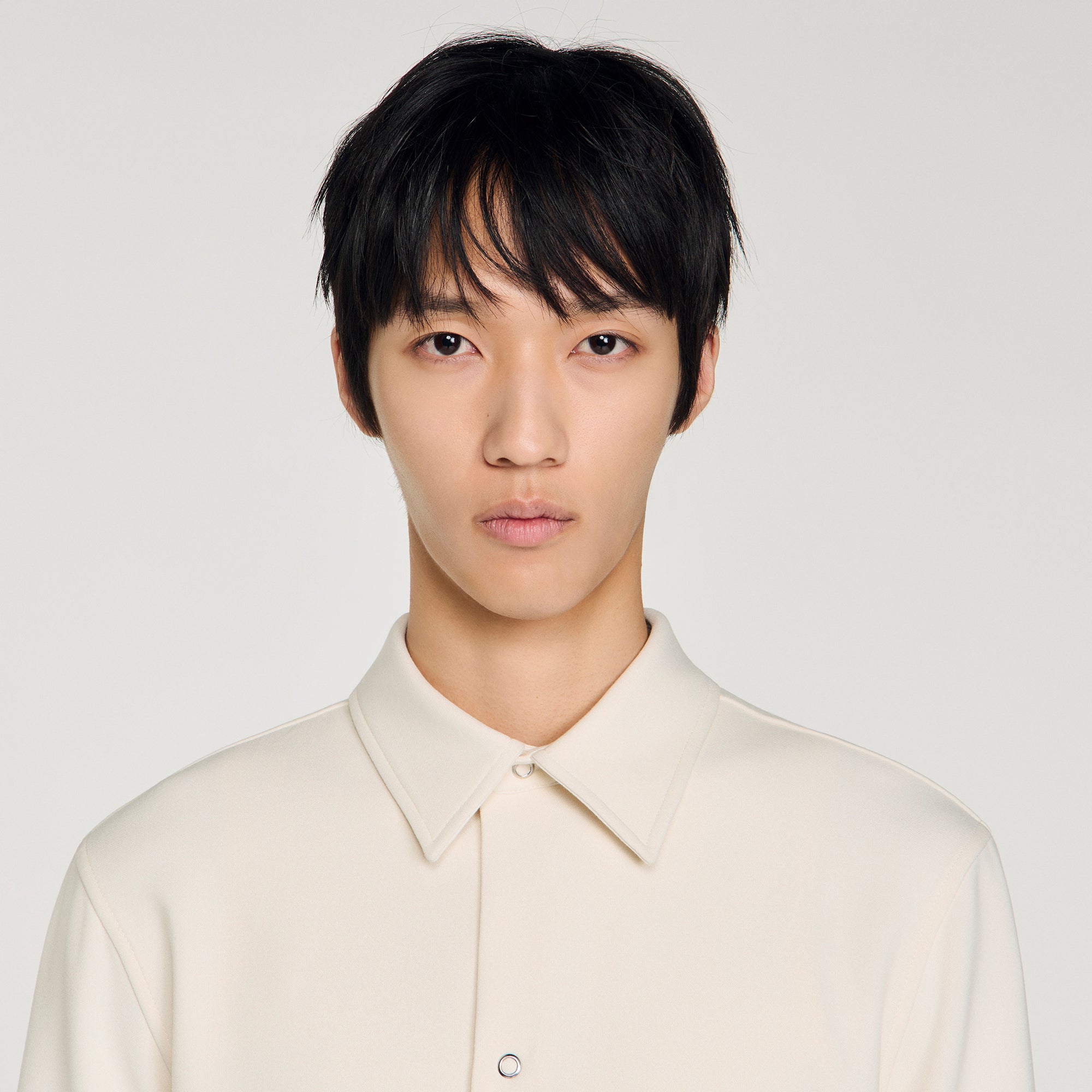 Joker Minimal Long-Sleeved Jersey Shirt Ecru