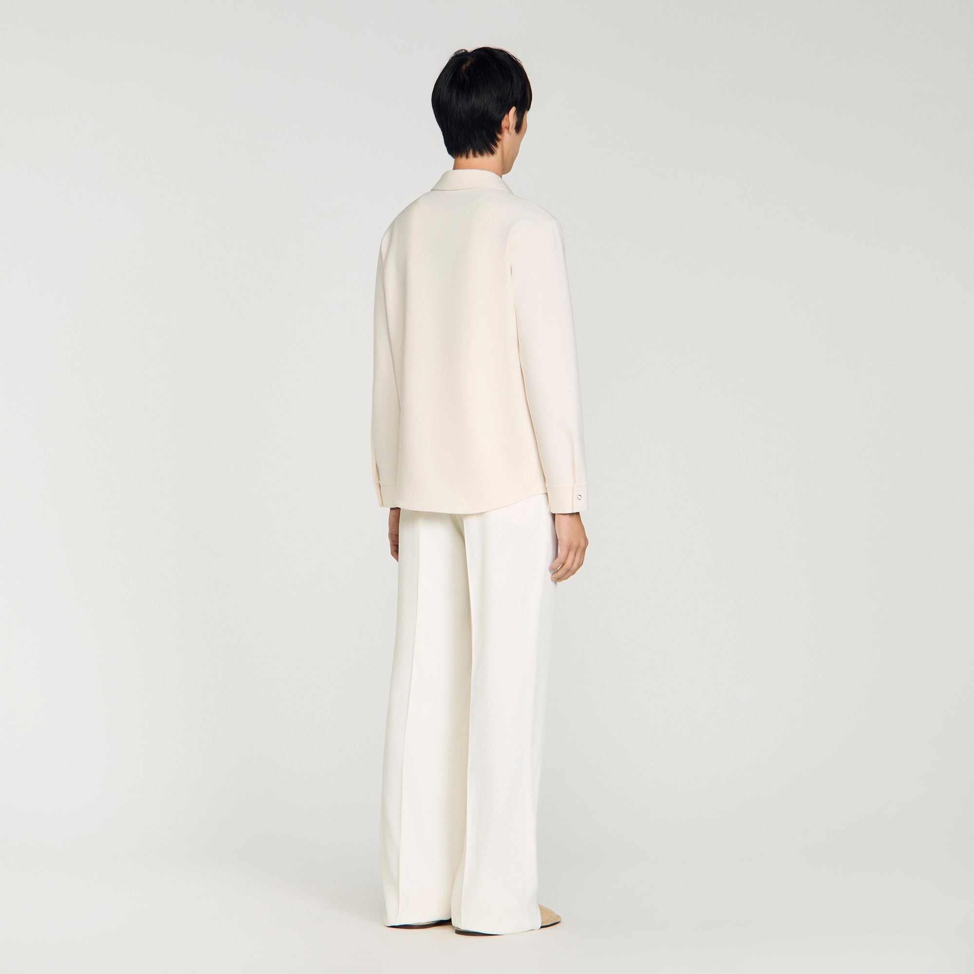 Joker Minimal Long-Sleeved Jersey Shirt Ecru