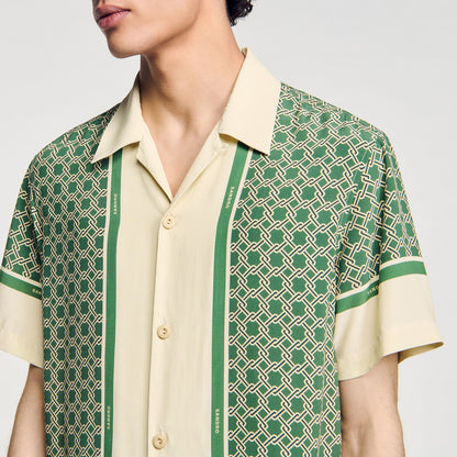 Short-Sleeved Patterned Shirt Super Green