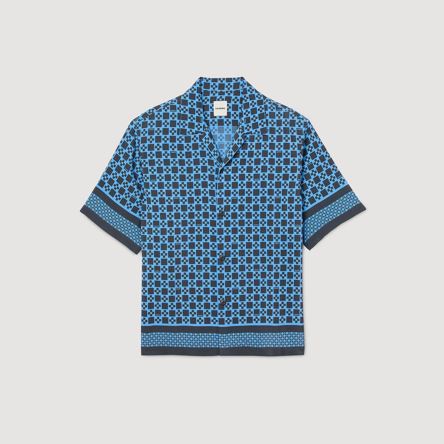 Cross Mc Square Cross Motif Flowing Blouse Sky Blue