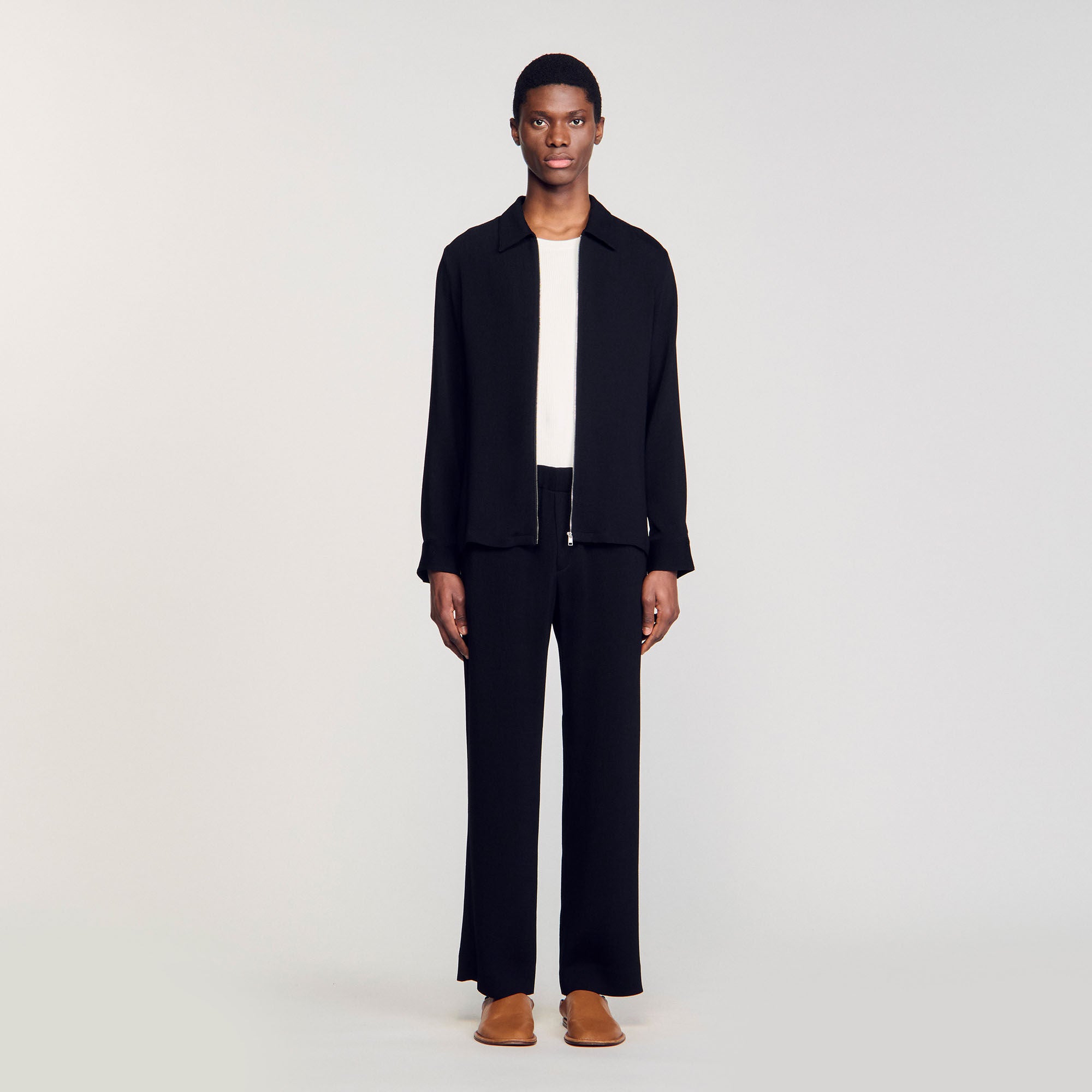Black Pleated Shirt
