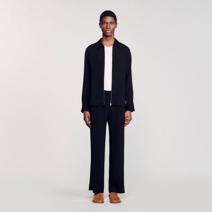 Black Pleated Shirt
