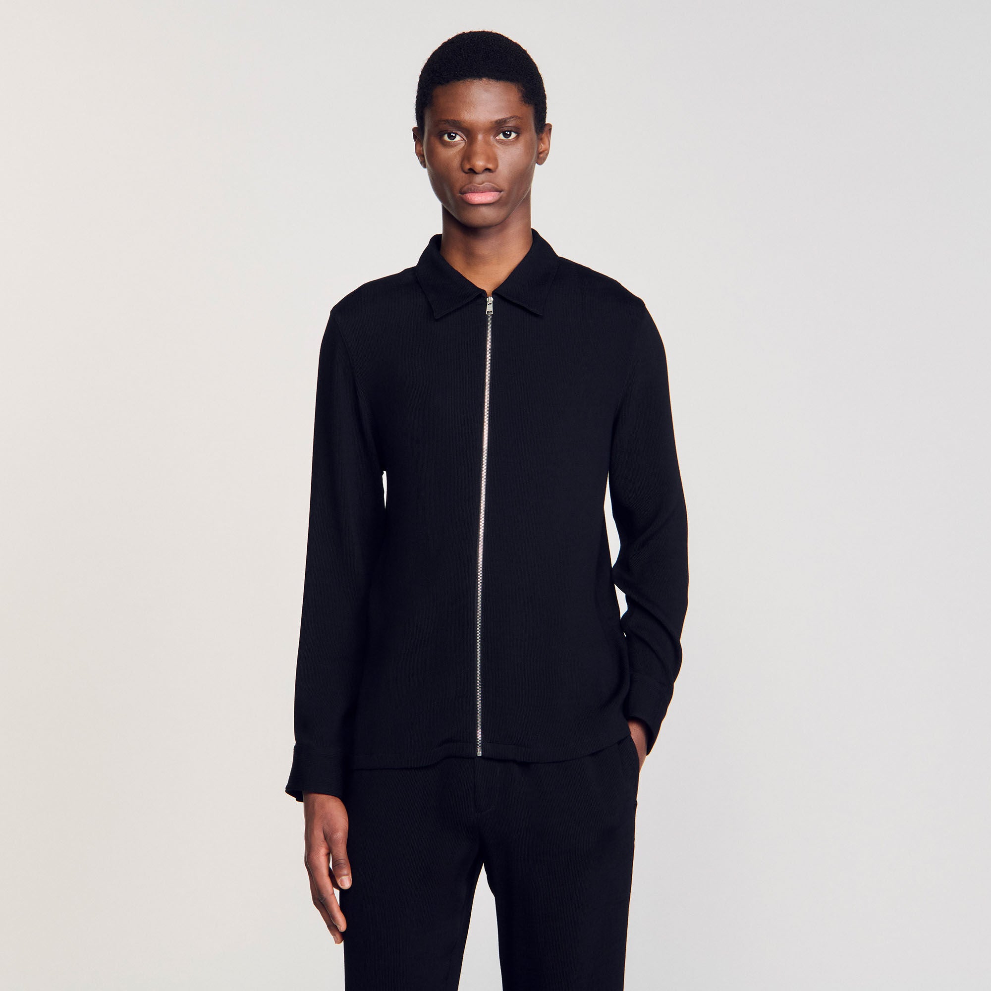 Black Pleated Shirt