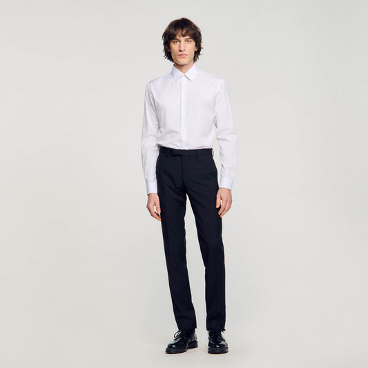 New Seamless Stretch Plain Shirt White
