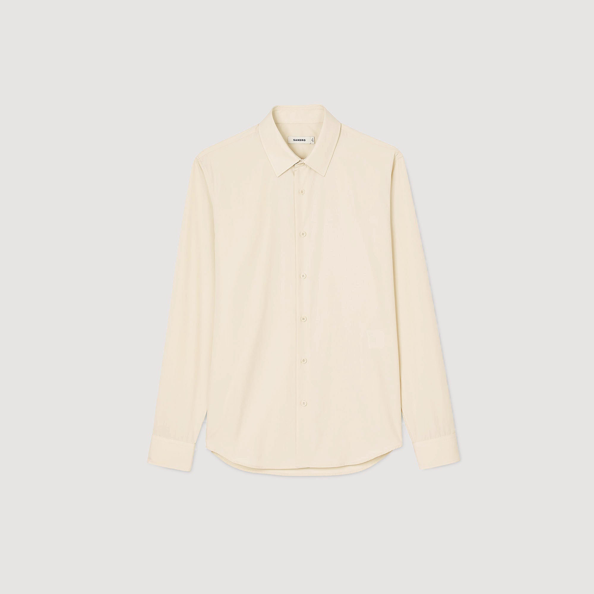 New Seamless Stretch Plain Shirt Beige