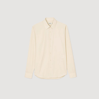 New Seamless Stretch Plain Shirt Beige