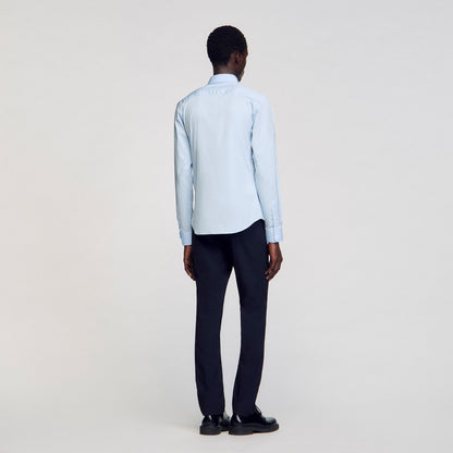 New Seamless Stretch Plain Shirt Blue Sky