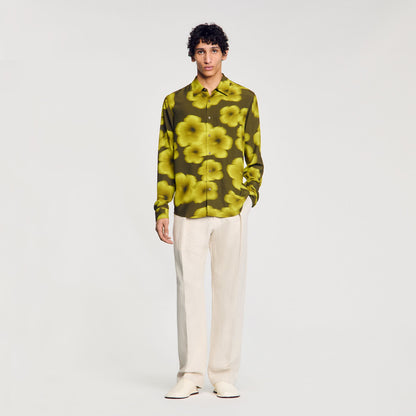 Loose-Fit Floral Shirt Super Green