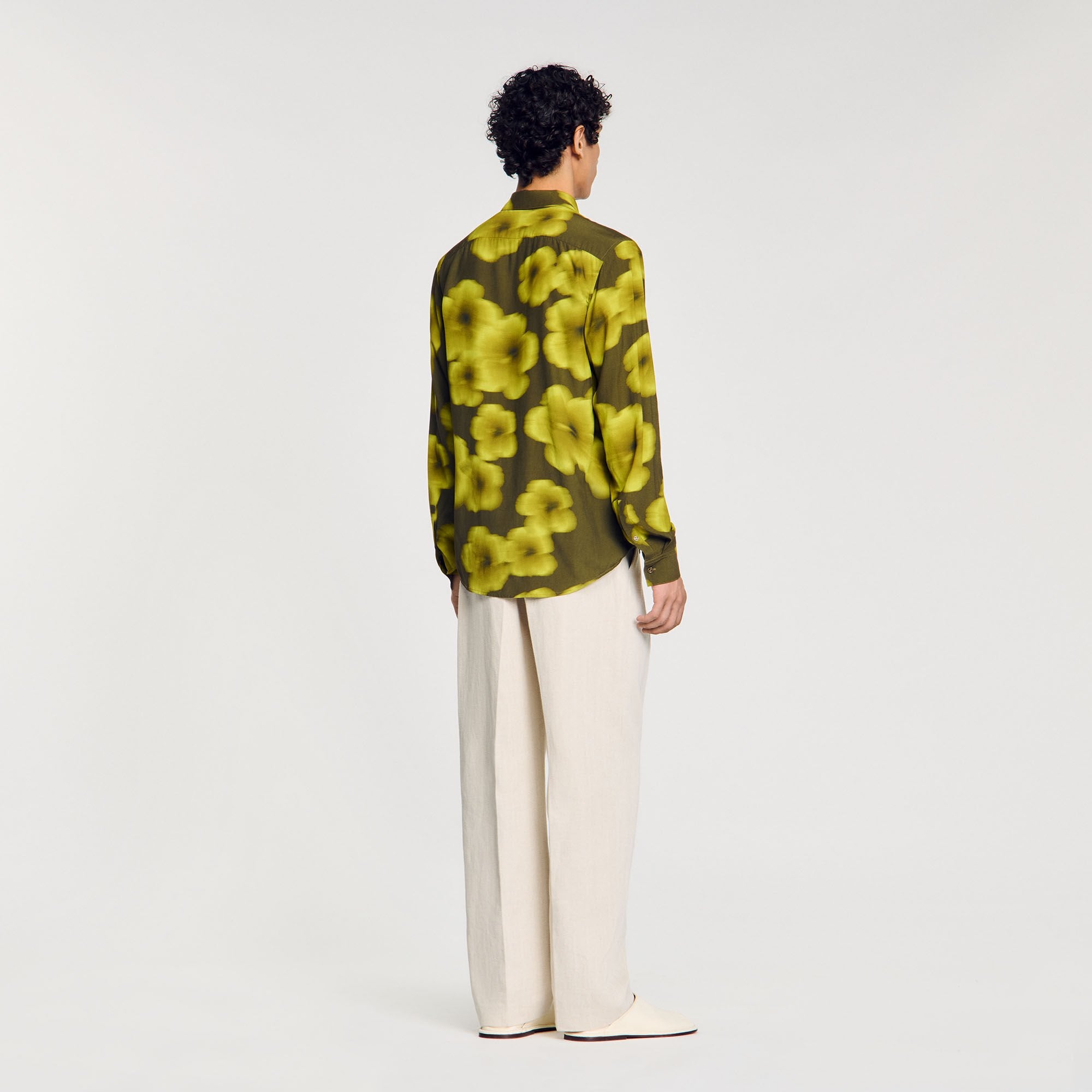 Loose-Fit Floral Shirt Super Green