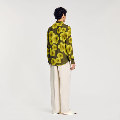 Loose-Fit Floral Shirt Super Green