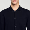 Knit Overshirt Button-Down Cardigan Black