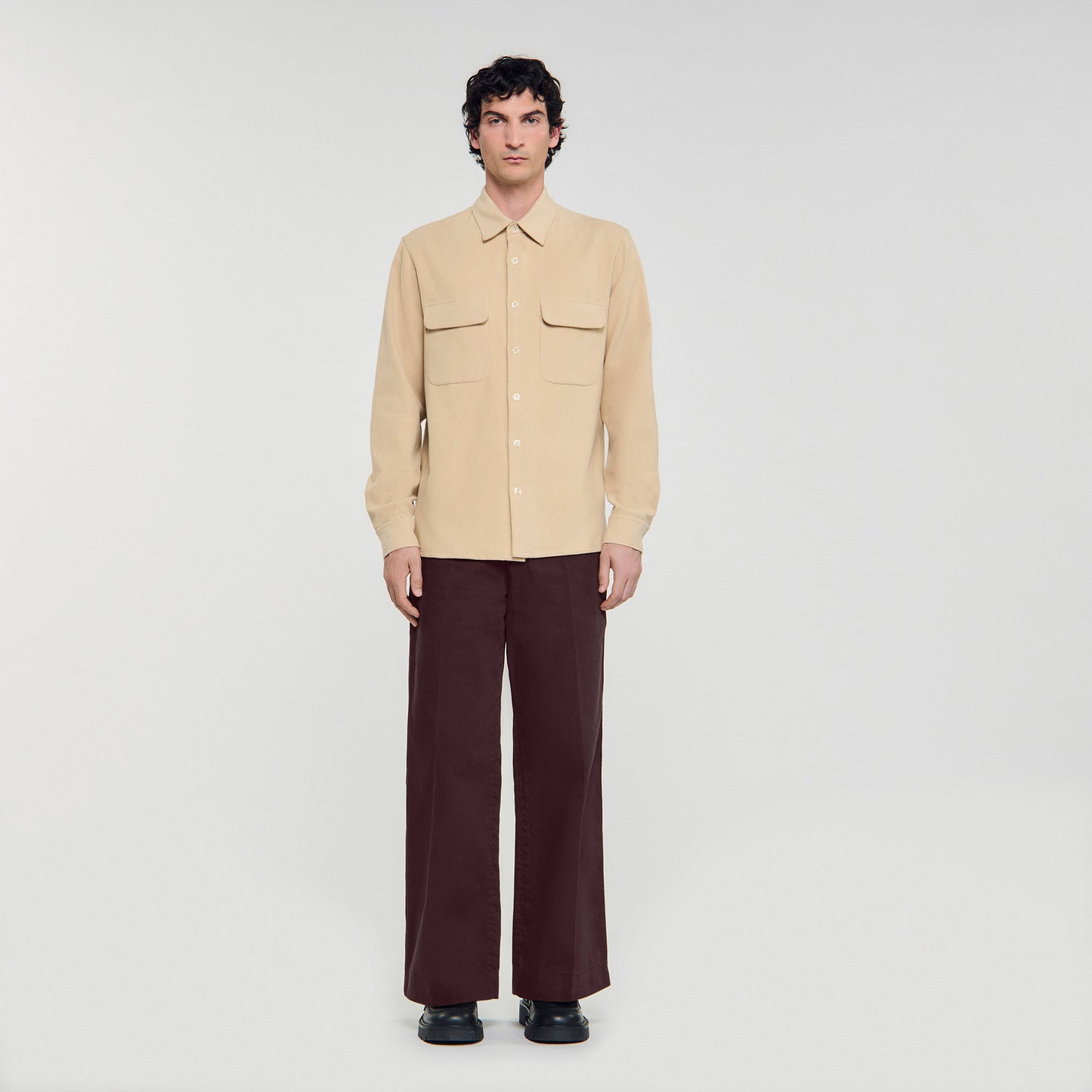 Flannel Pocket Shirt Flannel Shirt Beige