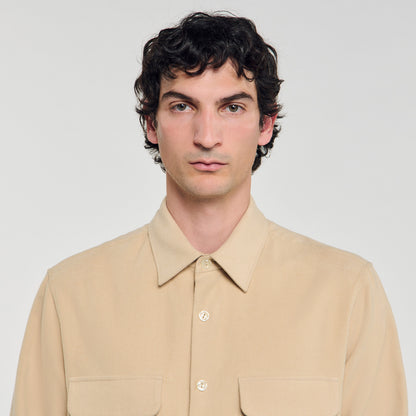 Flannel Pocket Shirt Flannel Shirt Beige