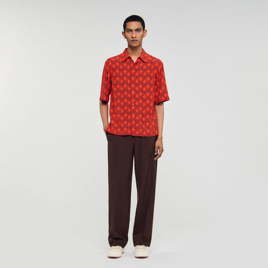 Big Rope Mc Loose-Fit Rope Print Shirt Blood Orange