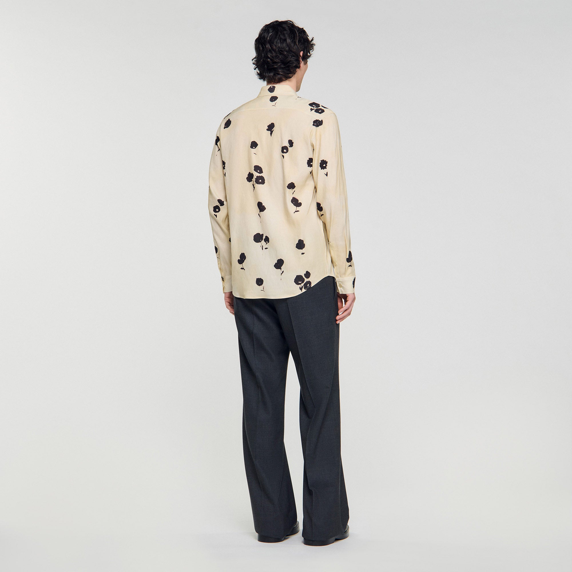 Waterflower Shirt Ls Floral Print Linen Shirt Off White