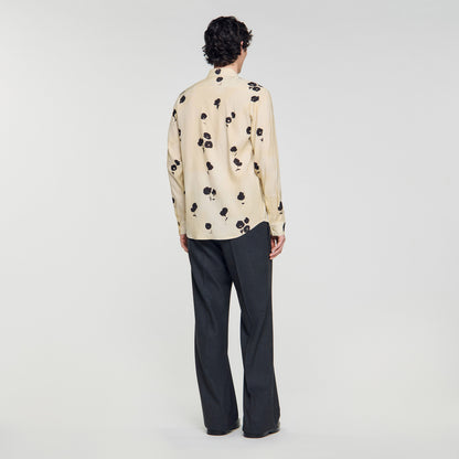 Waterflower Shirt Ls Floral Print Linen Shirt Off White