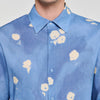 Waterflower Shirt Mc Floral Motif Shirt Blue Office