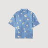 Waterflower Shirt Mc Floral Motif Shirt Blue Office