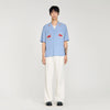 Horse Shirt Ss Embroidered Horse Loose-Fit Shirt Chambray