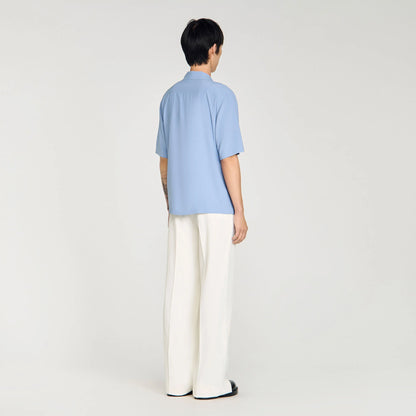 Horse Shirt Ss Embroidered Horse Loose-Fit Shirt Chambray