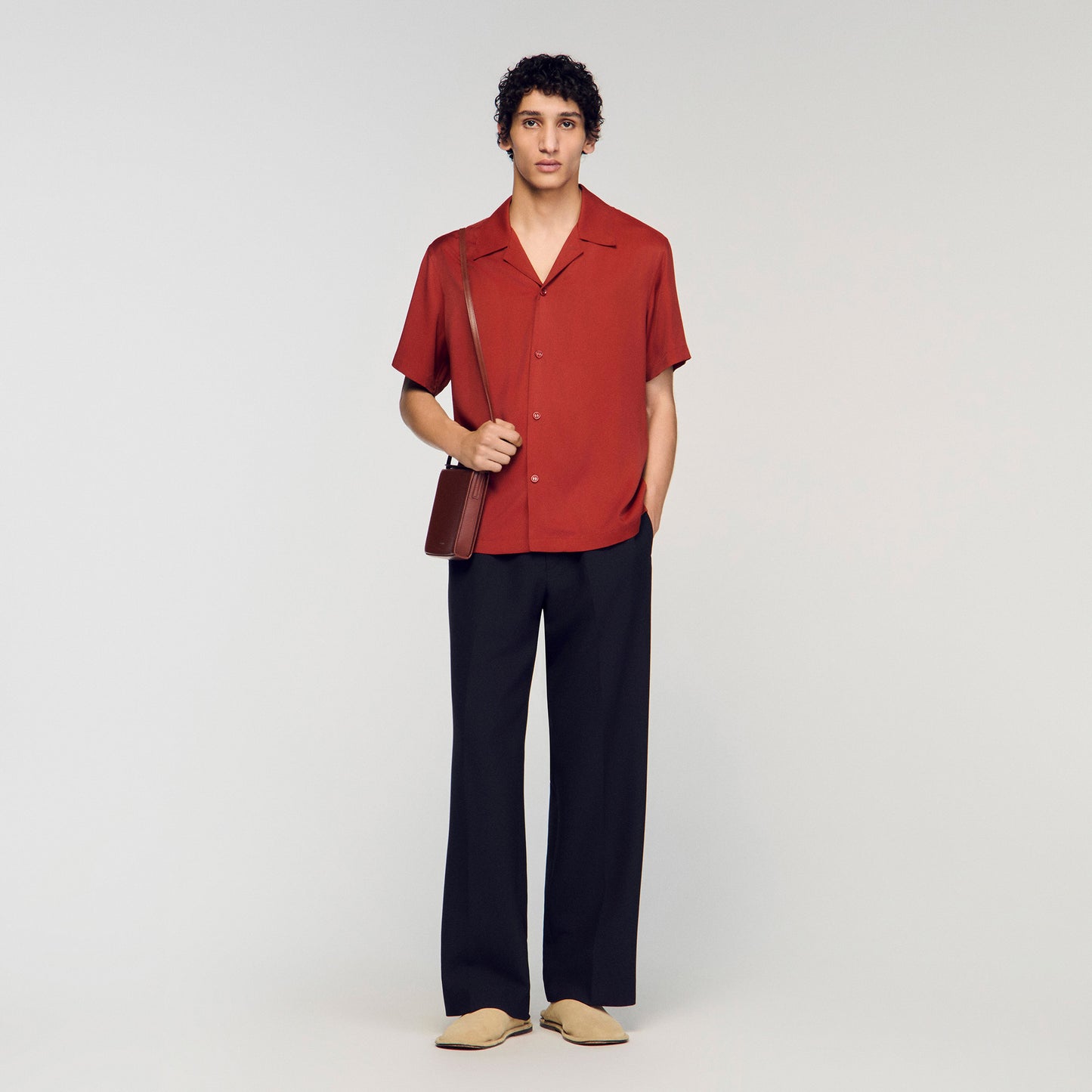 New Requin Mc Loose-Fit Shark Collar Shirt Terracotta